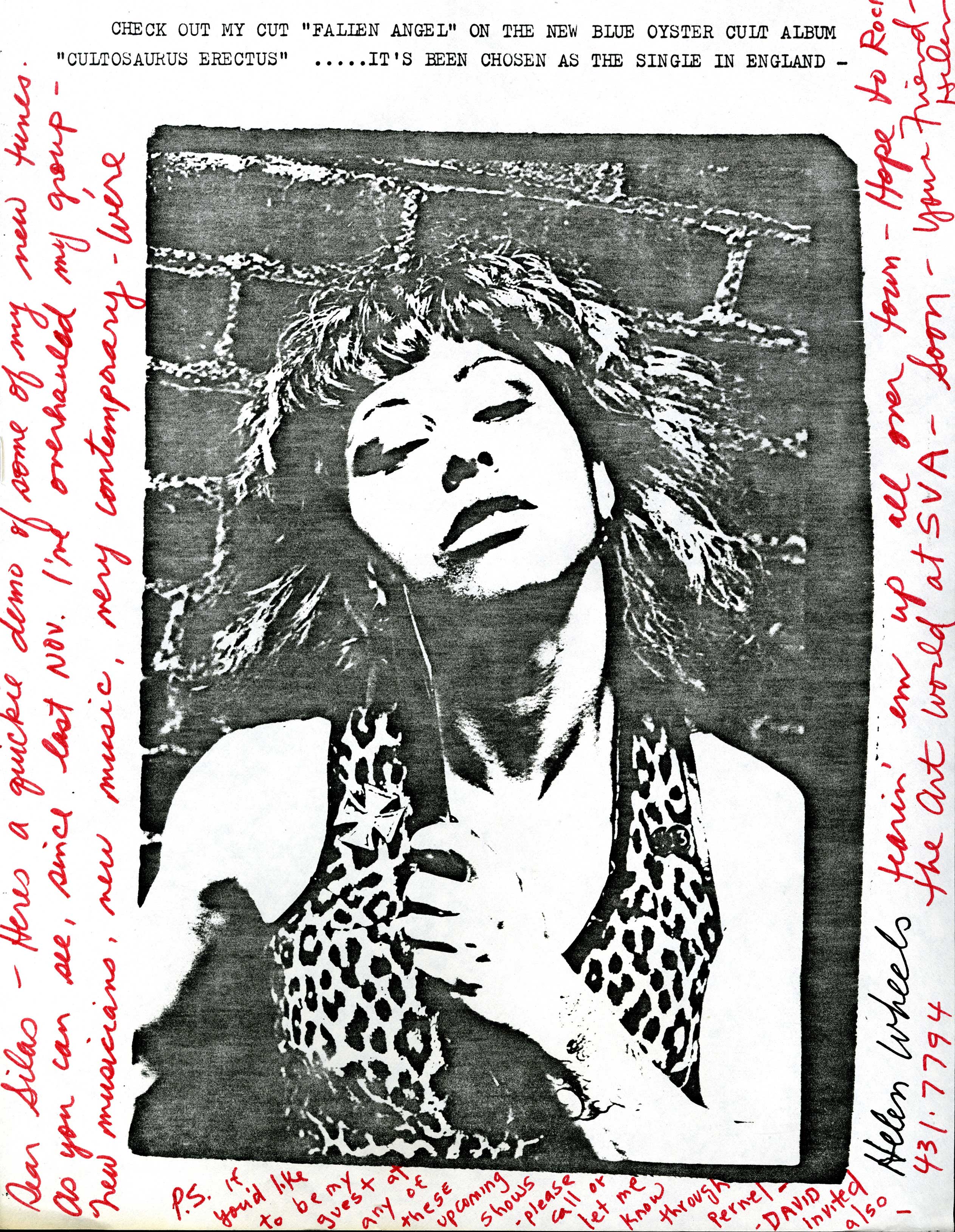 photocopy photo of a woman with shaggy hair